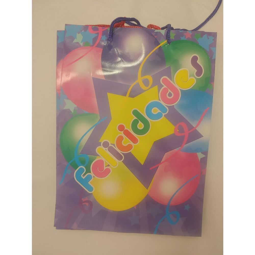 20/$12 "Felicidades" Birthday Multicolor Purple Balloons Party Gift Bag